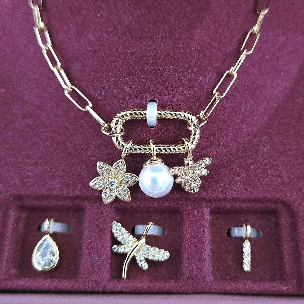 Charm Bar Interchangeable Charms Necklace - NIB - Picture 15 of 16